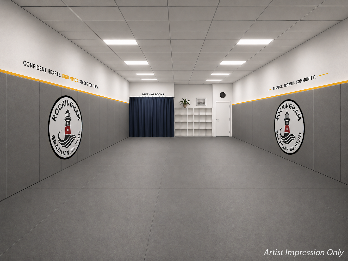 Rockingham BJJ Academy The Lighthouse Brazilian Jiu Jitsu Artist Impression Interior Design - Rockingham BJJ Academy | The Lighthouse